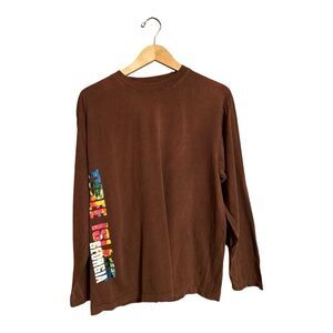 Wise guy Vintage Brown Georgia Tybee Island Long Sleeve T-Shirt Men’s Medium